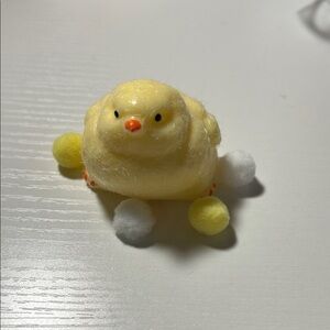 Yellow Squishy Chick with Pom Poms